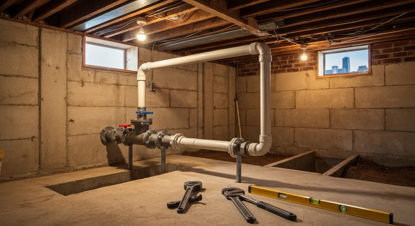 New backwater valve installation