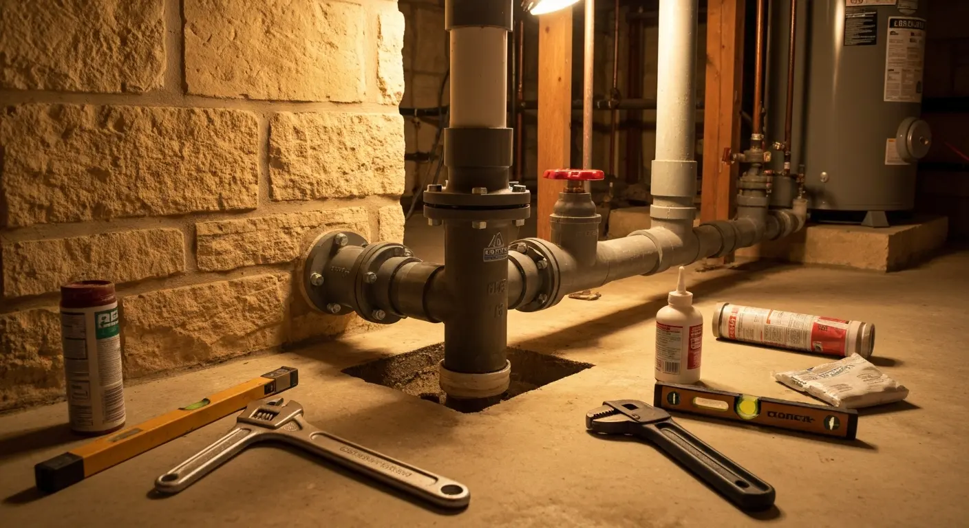 Backwater valve in sewer line