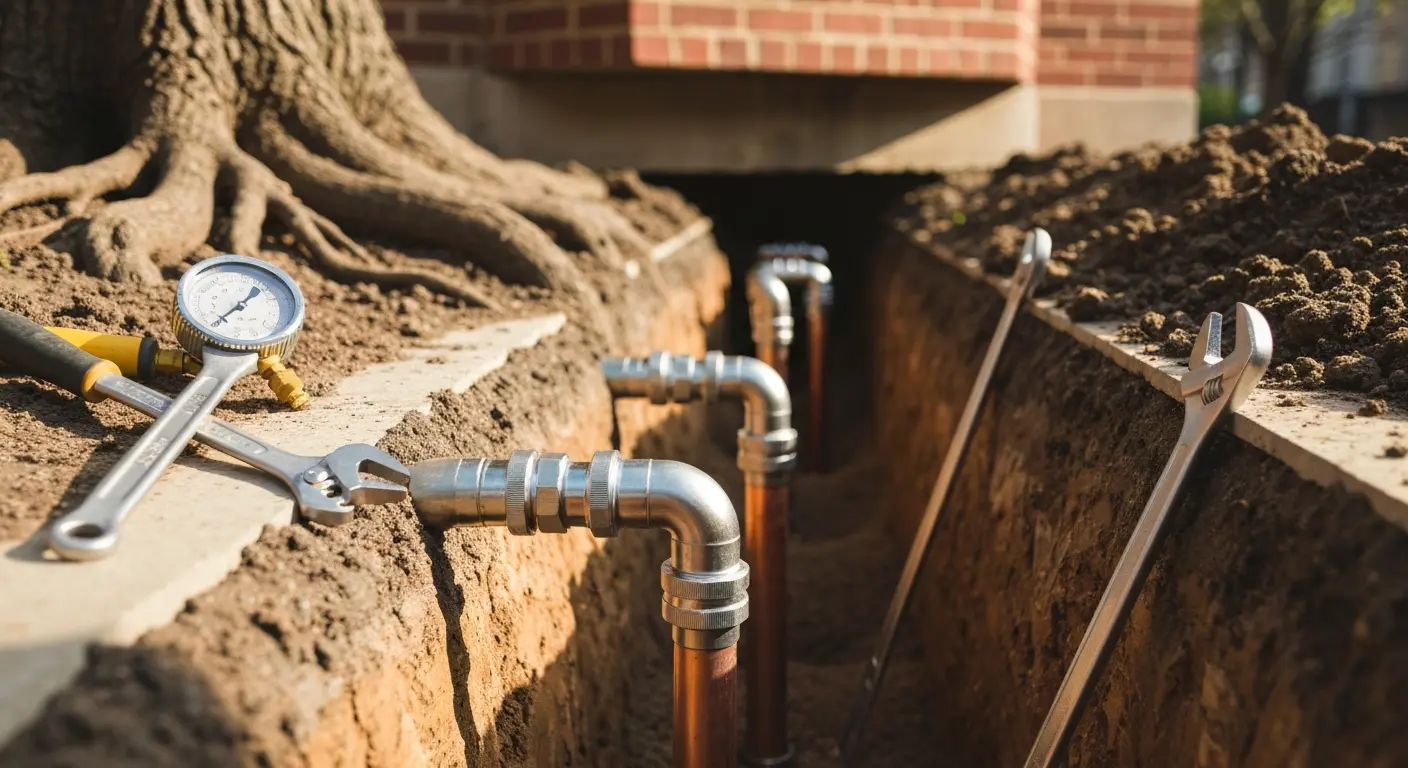Water line repair work