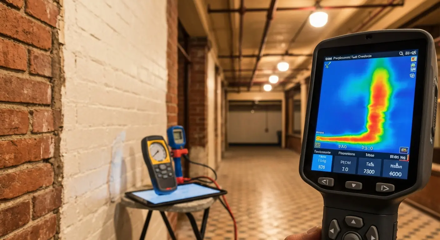 Professional leak detection equipment used in Loop buildings
