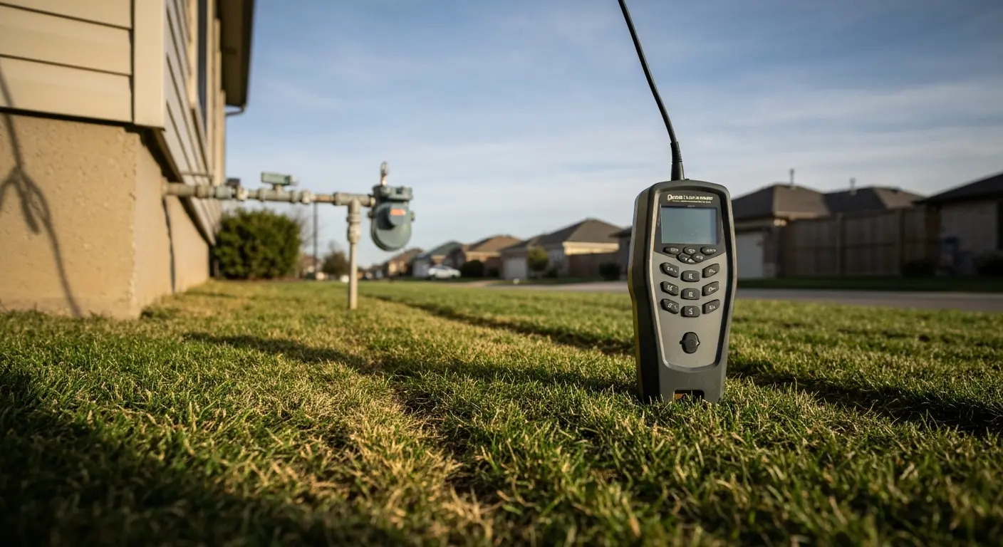 Leak detection equipment being used