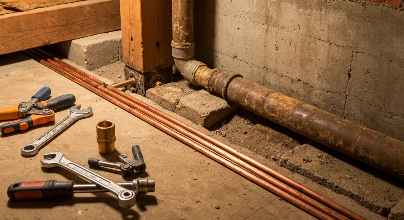 Water line repair in Bronzeville home