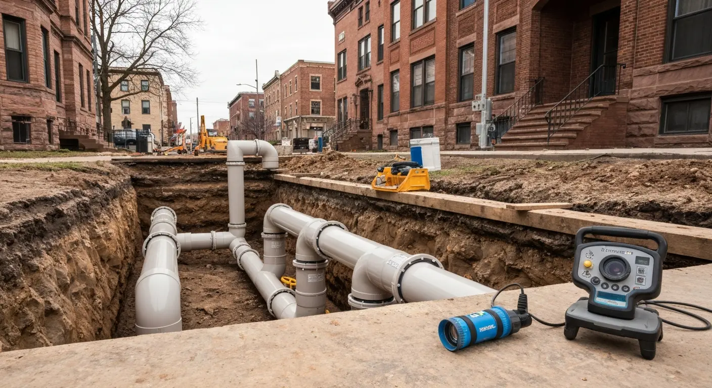 Sewage system clearance and repair work