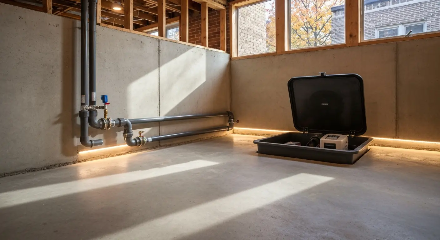 Ejector pump system for basement sewage