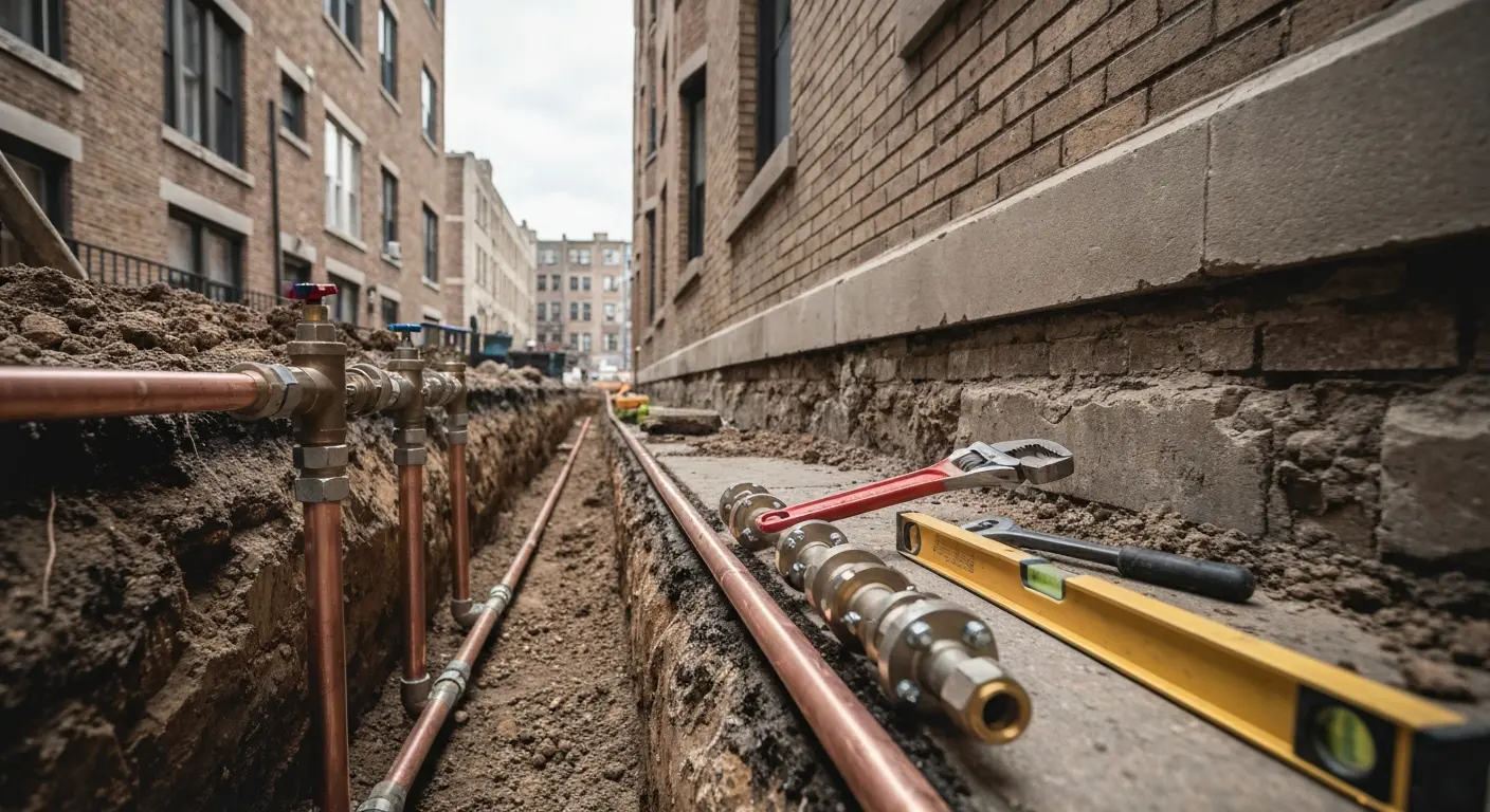 Water line repair on residential property