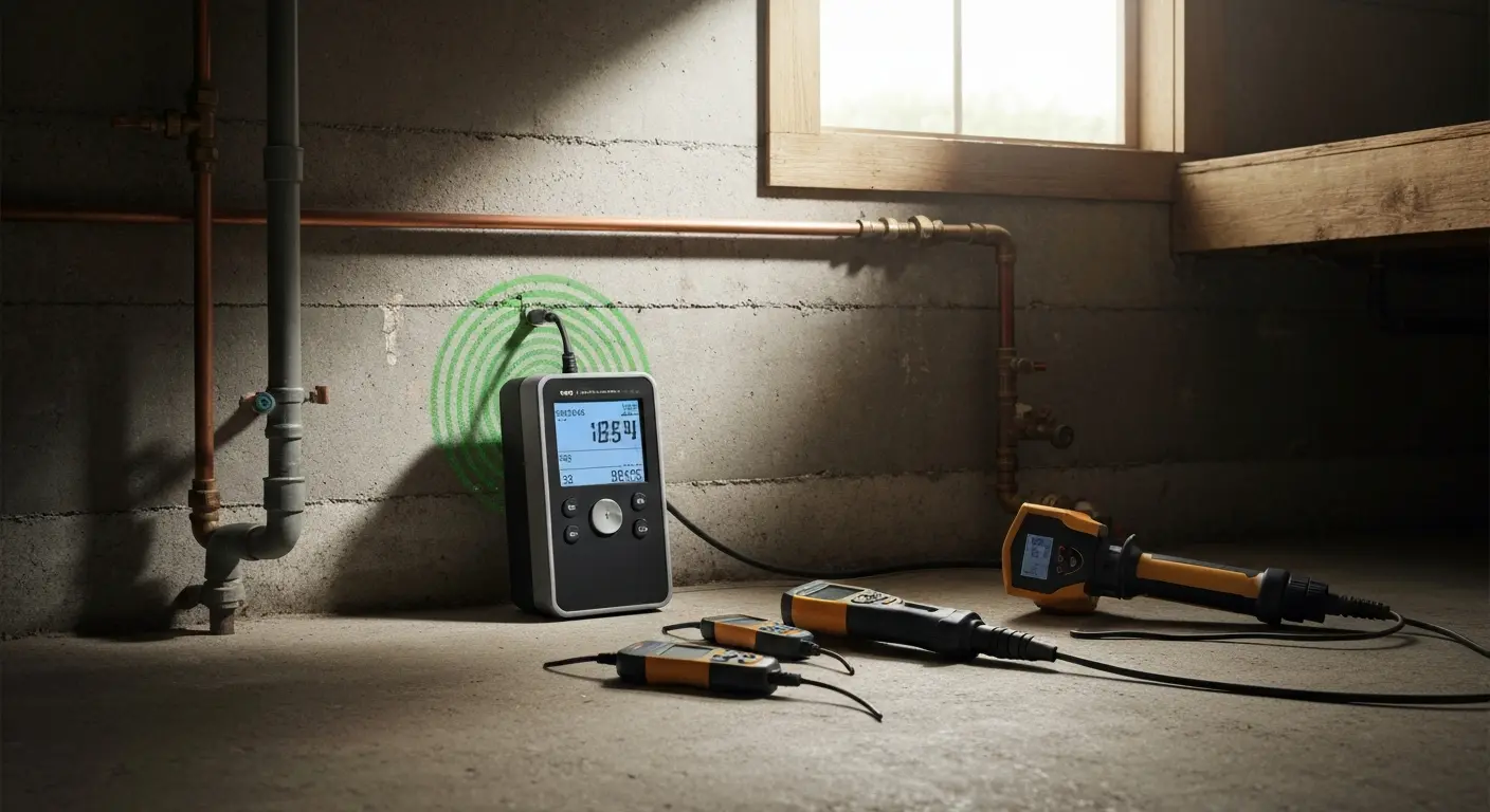 Leak detection equipment in use