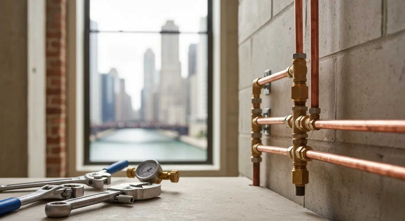 Water line repair in downtown Chicago high-rise