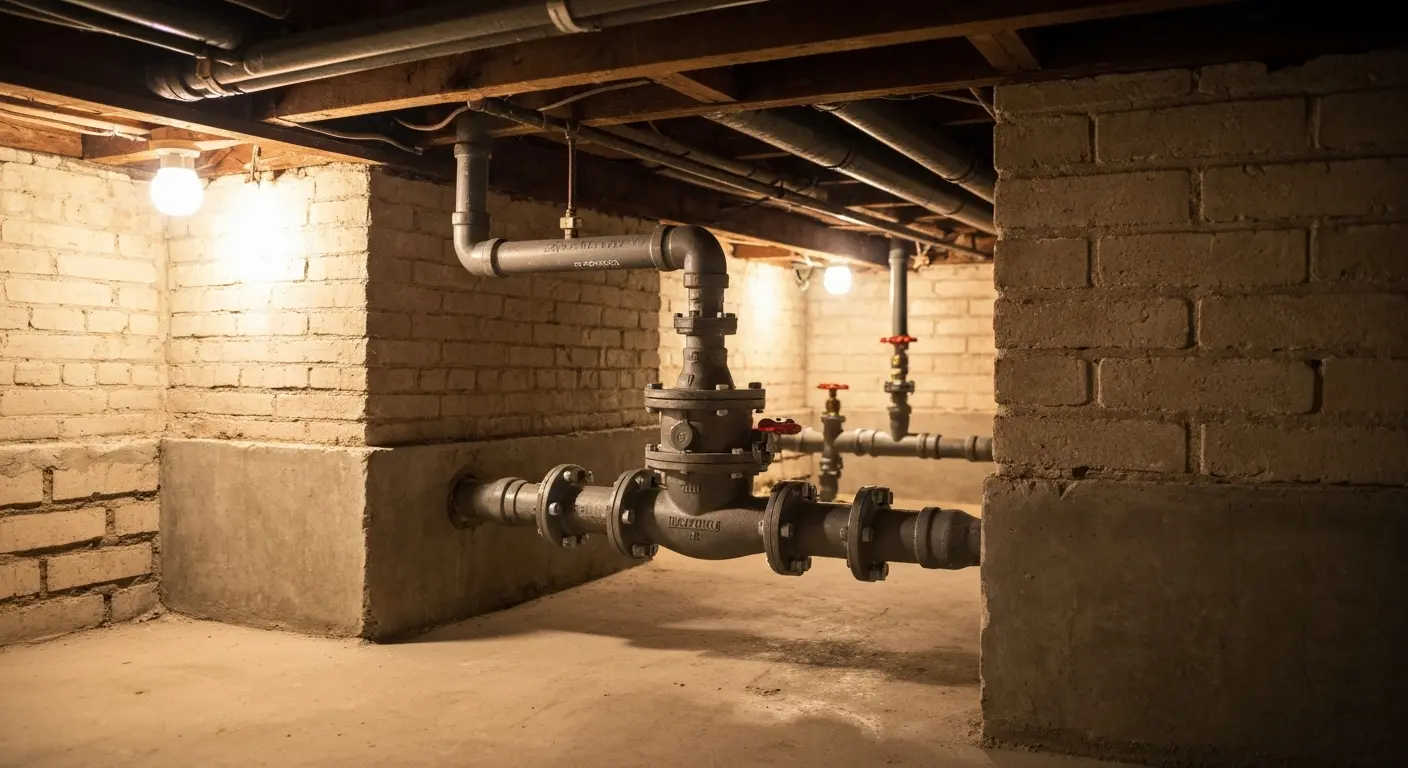 Backwater valve on sewer line