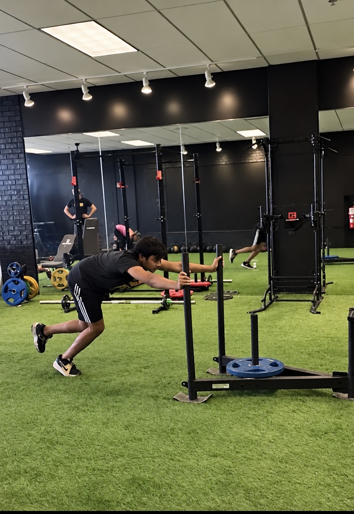 Young athletes in strength and agility training
