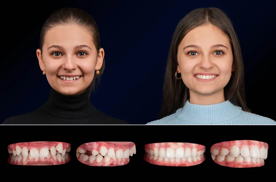 Pacient OLA Kids: portret și dinți înainte și după OLA
