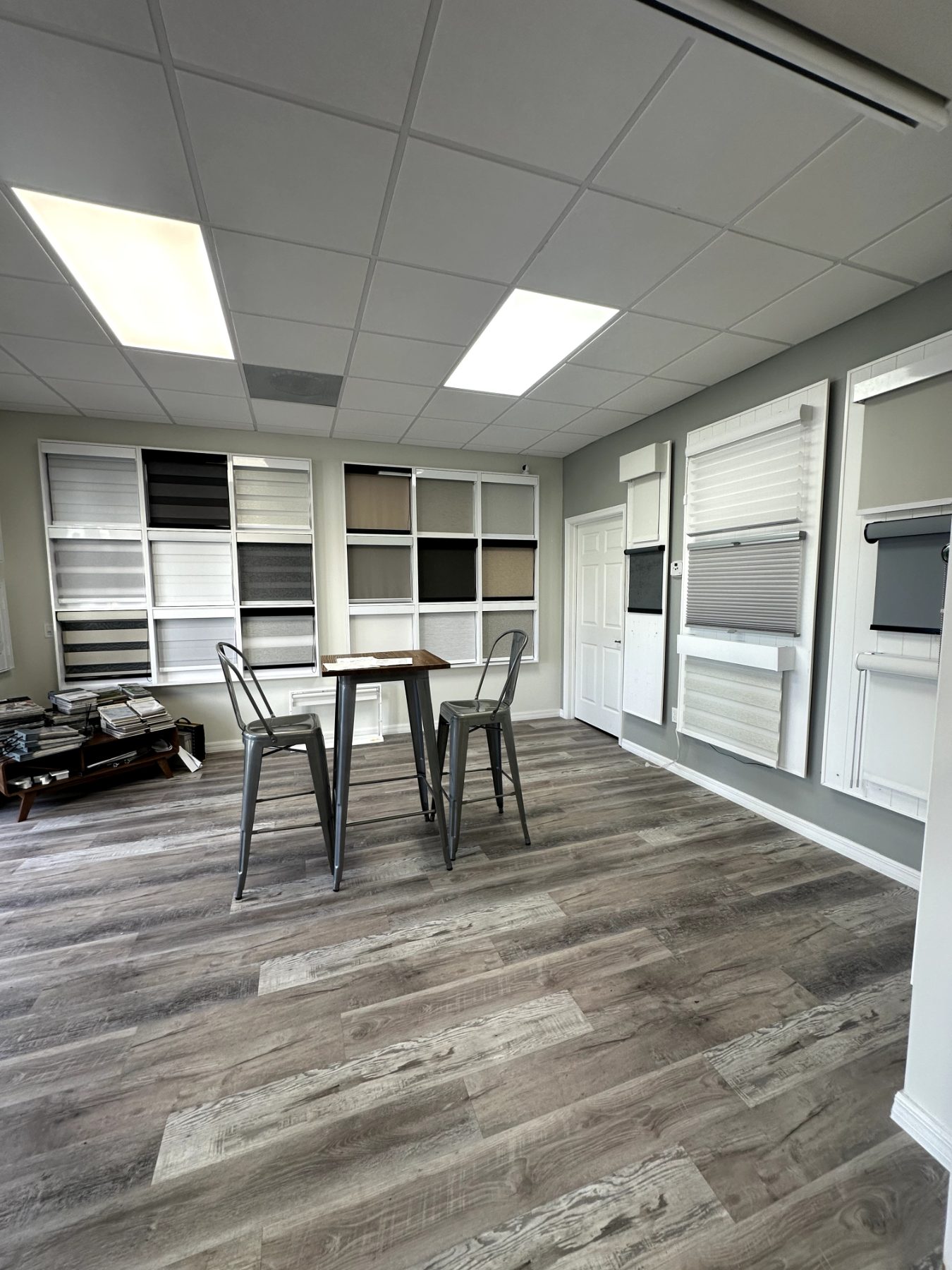 Motorized shades in a Port St. Lucie office and showroom