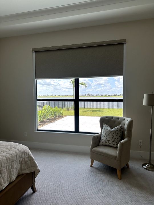 Bedroom with Roller and Solar Shades