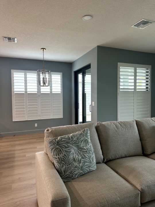 Living room with Plantation Shutters