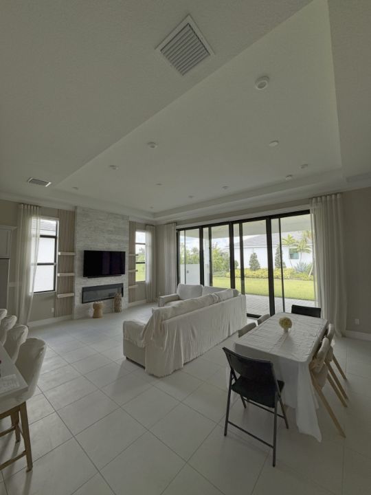 Great room with Zebra Roller Shades
