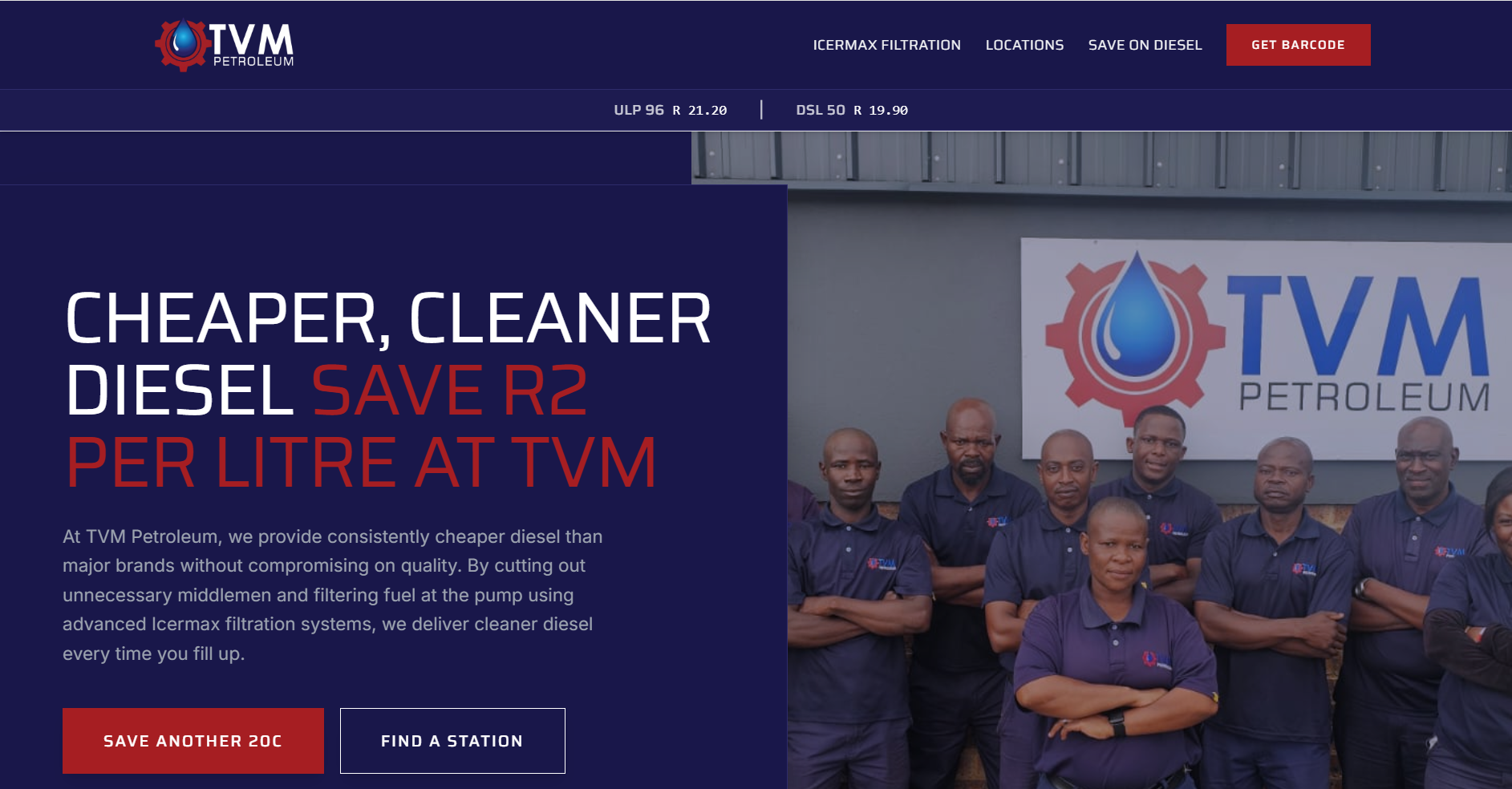 TVM Petroleum business website portfolio entry