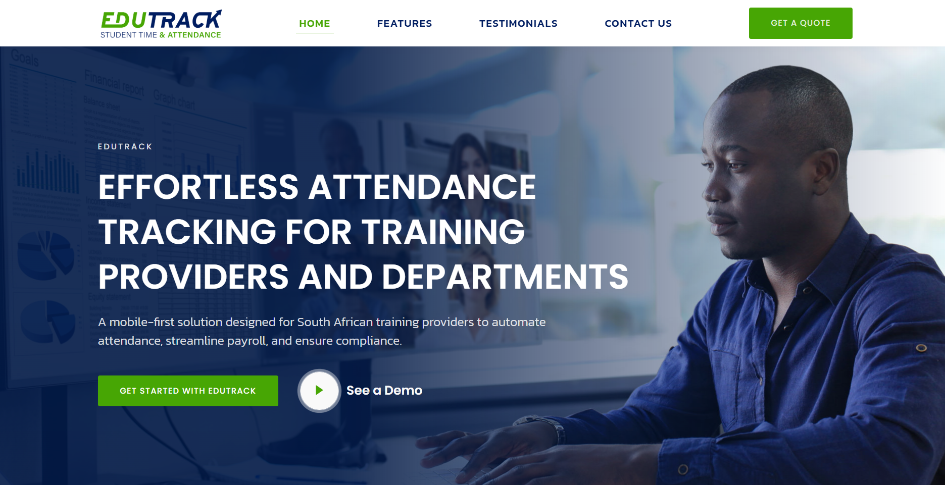 EduTrack Africa business website portfolio entry