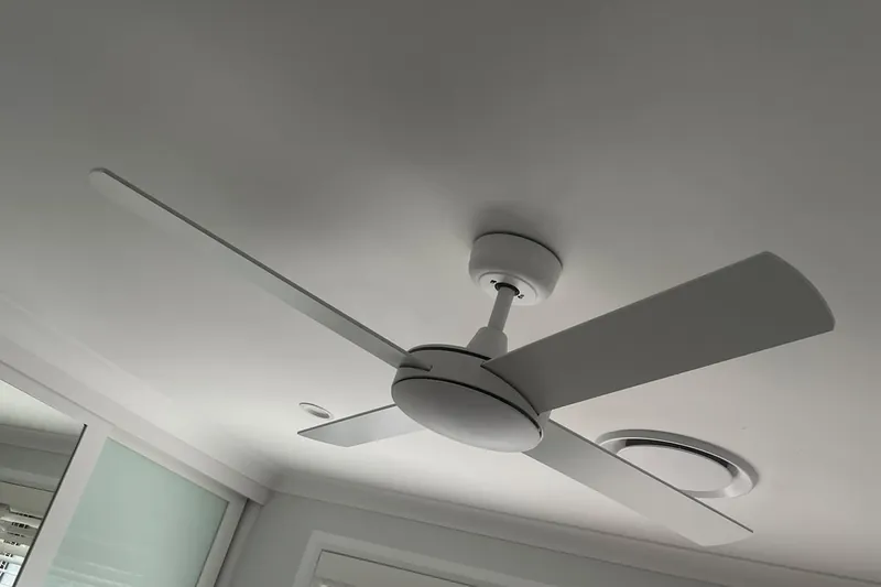 Ceiling fan installed by Dunamis Power in a home