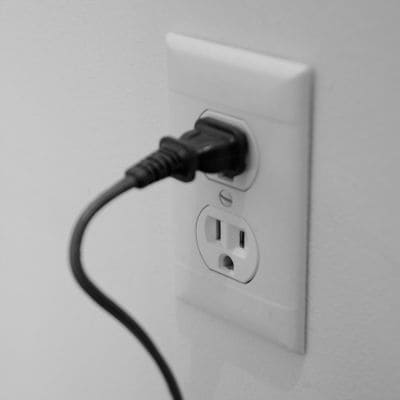 Freshly installed electrical outlet