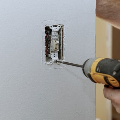 Light switch installation with drilling