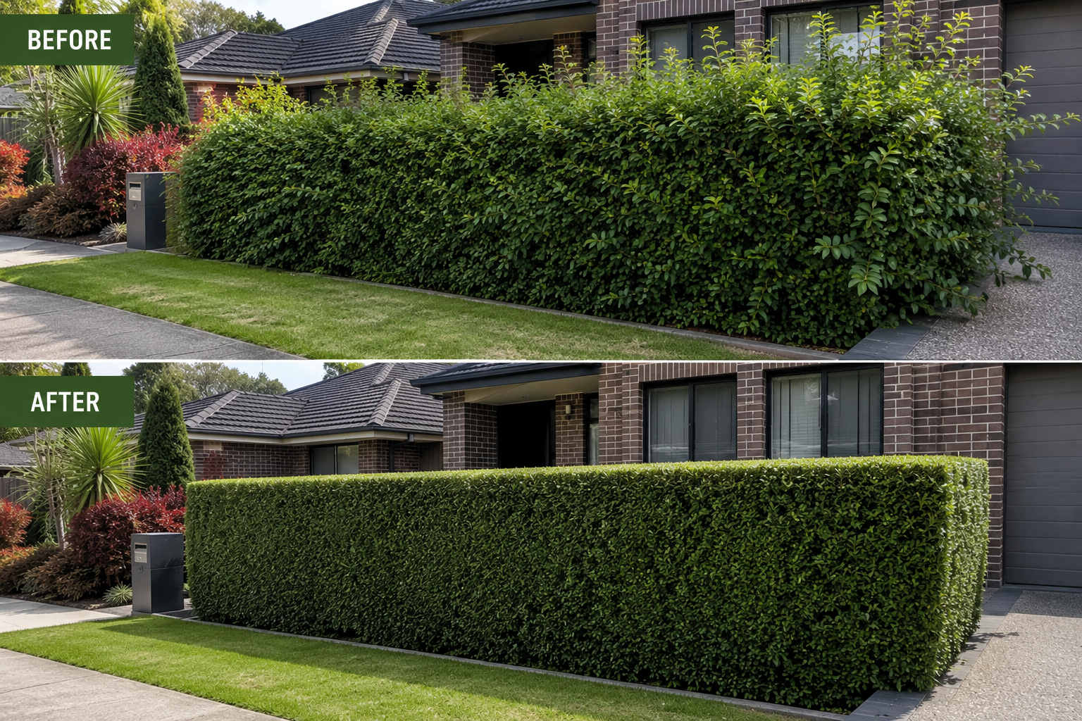 Hedge shaping result near Victoria garden