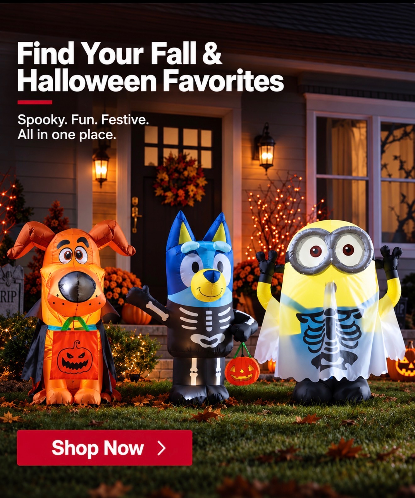 Shop fall and Halloween decorations.