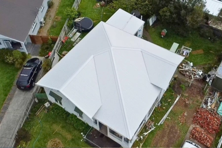 Completed metal roof installation