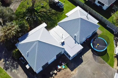 Completed metal roofing project
