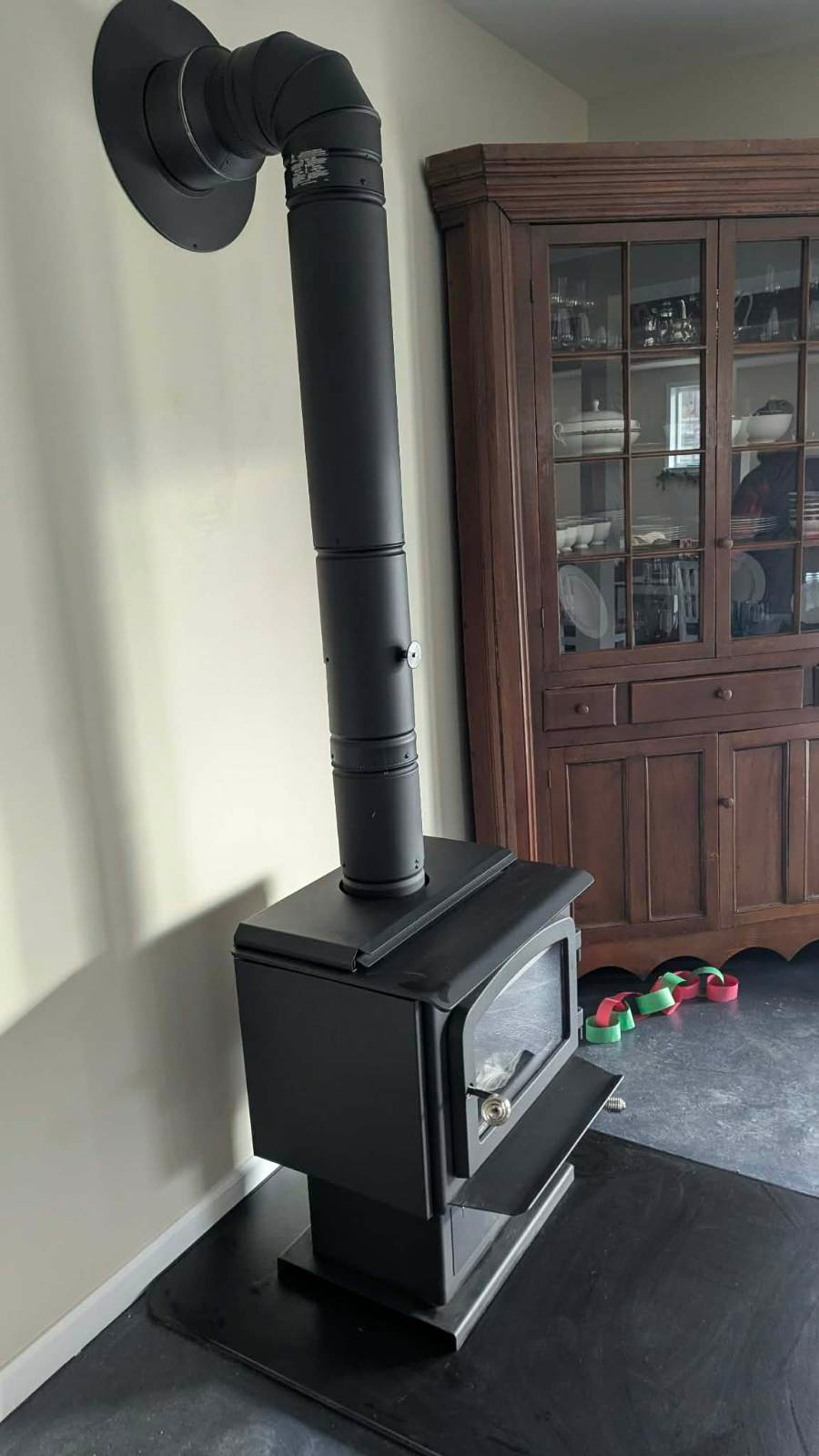 Before and after chimney masonry restoration work