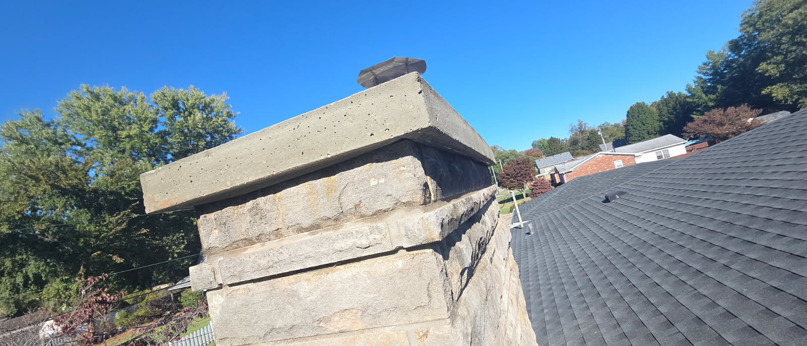 Completed brick chimney rebuild and restoration