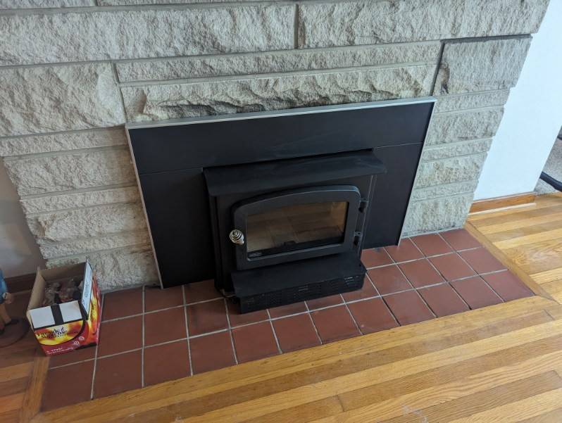 Before and after fireplace renovation and installation work