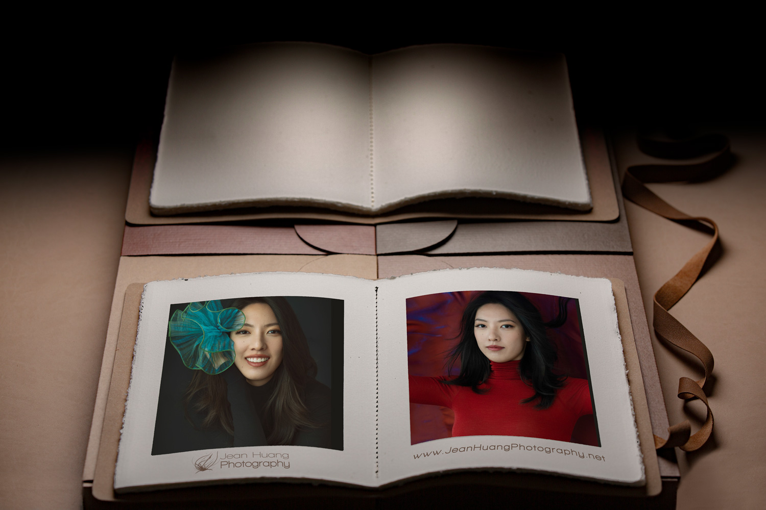 Fine art Storybook portrait album by Jean Huang Photography - handcrafted in Italy, featured in Forever 22 portrait experience