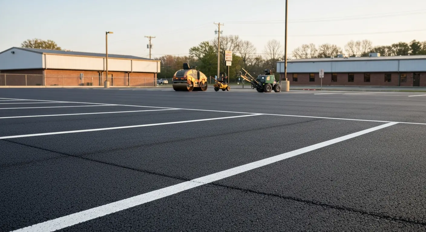 Parking lot resurfacing work