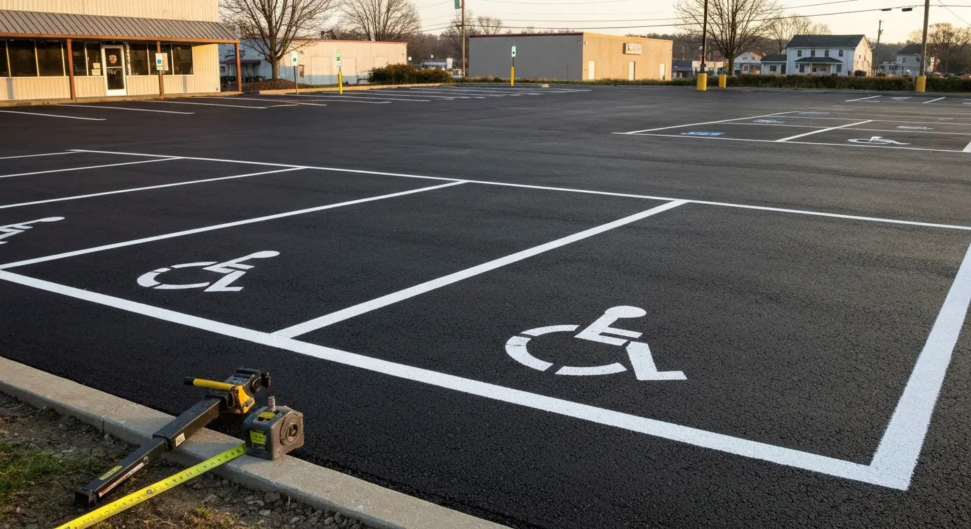 Commercial parking lot installation