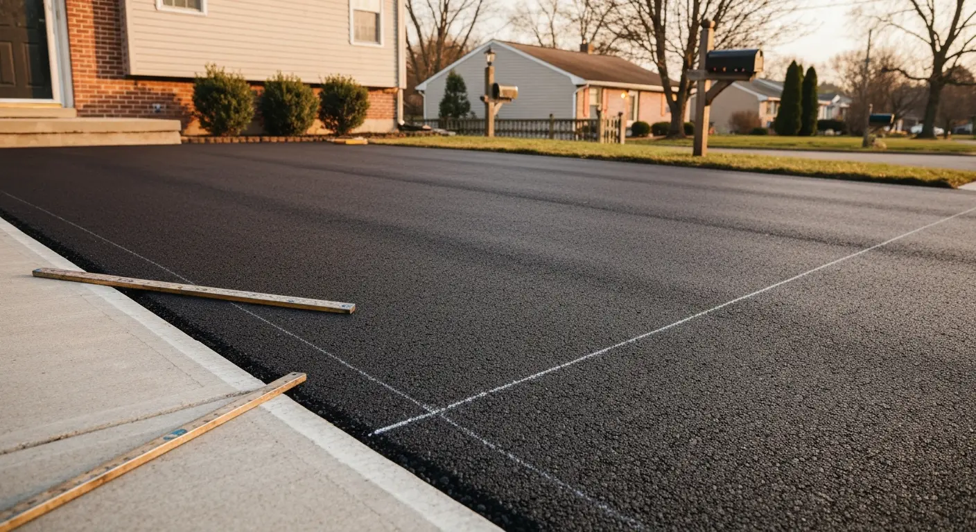 Residential driveway asphalt paving