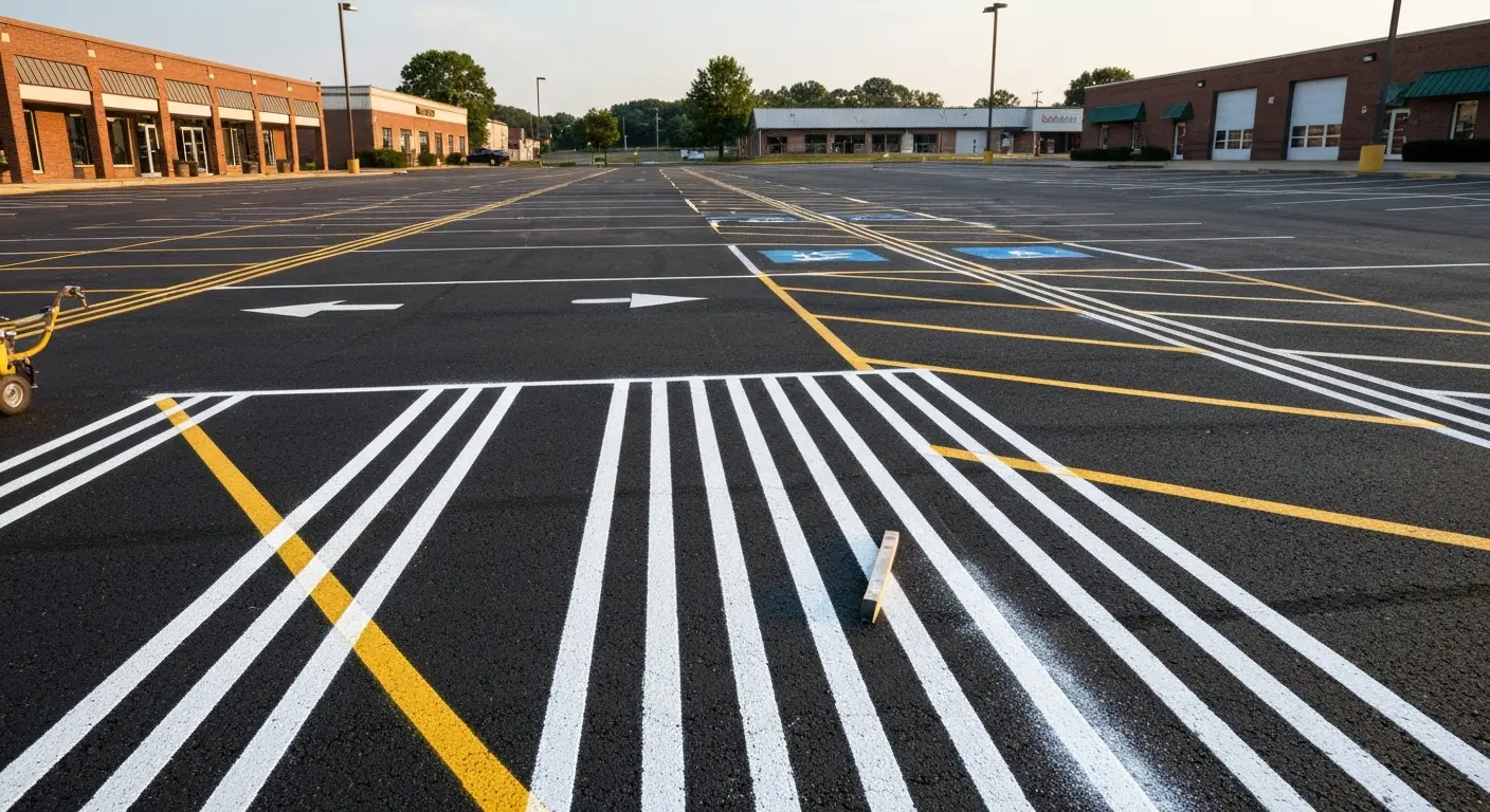 Commercial parking lot striping