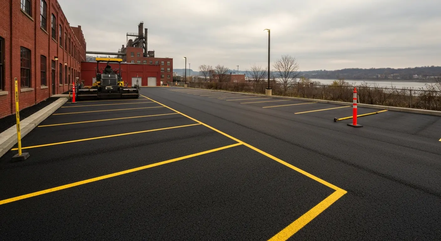 Commercial parking lot paving