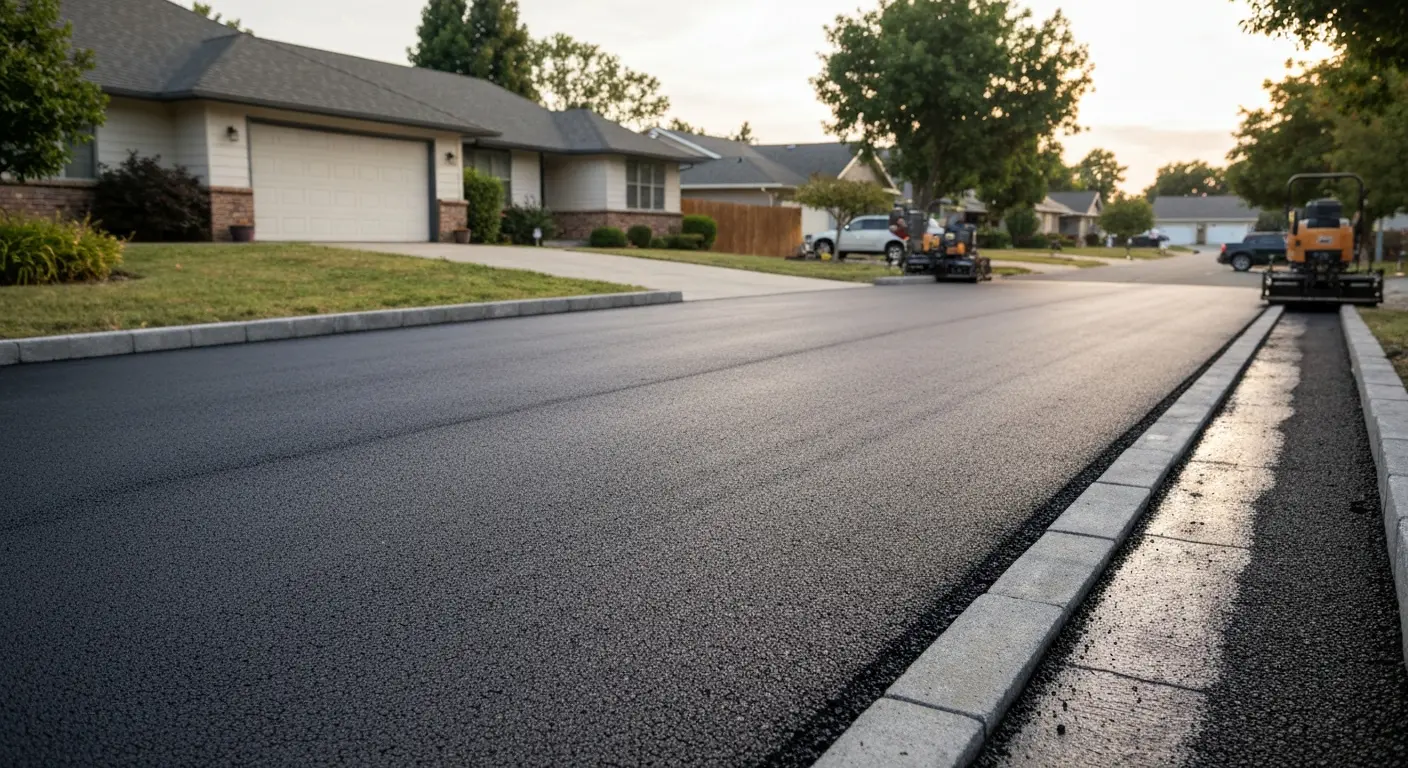 Asphalt driveway paving