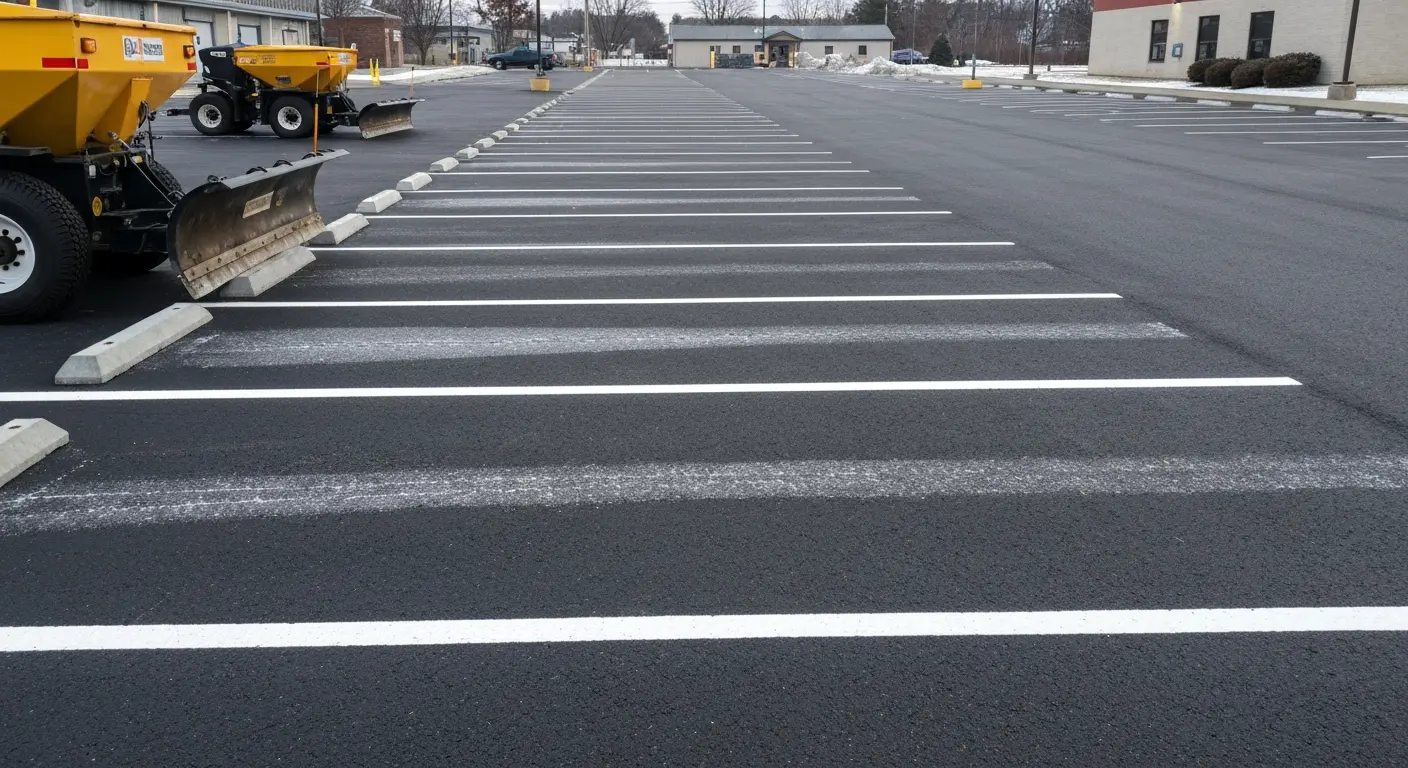 Parking lot in winter conditions