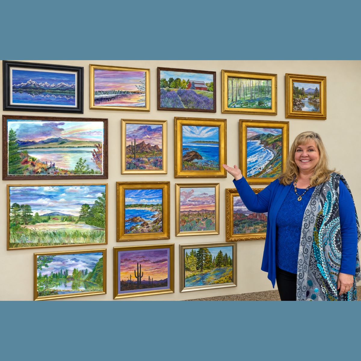 A peek inside my studio with recent paintings.