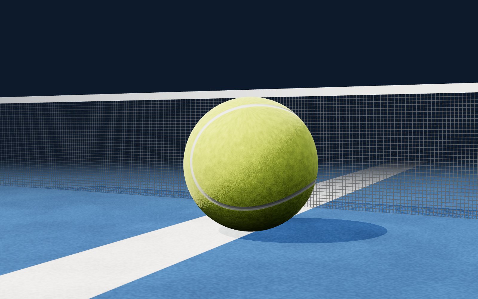 Tennisbold ved nettet