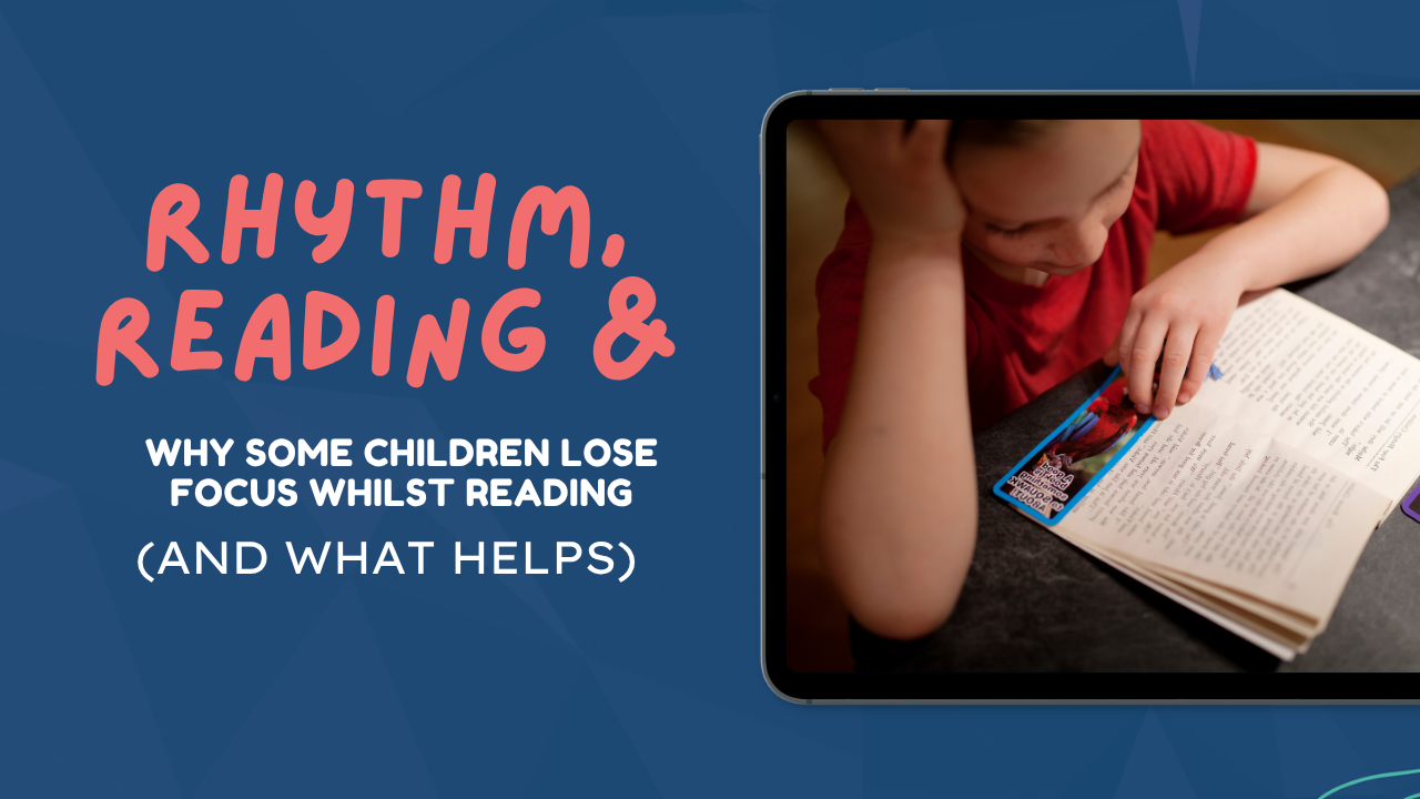 A child loses focus whilst reading, but perseveres.