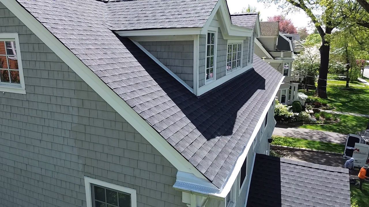 Asphalt shingle roofing on a home