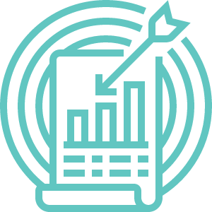 Financial report with arrow going through it to target