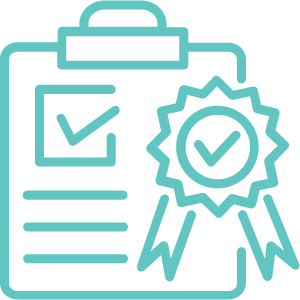 Checklist on clipboard with ribbon award