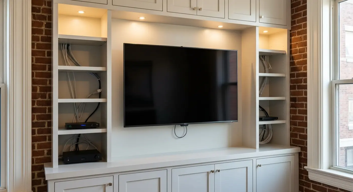 Media wall with entertainment components