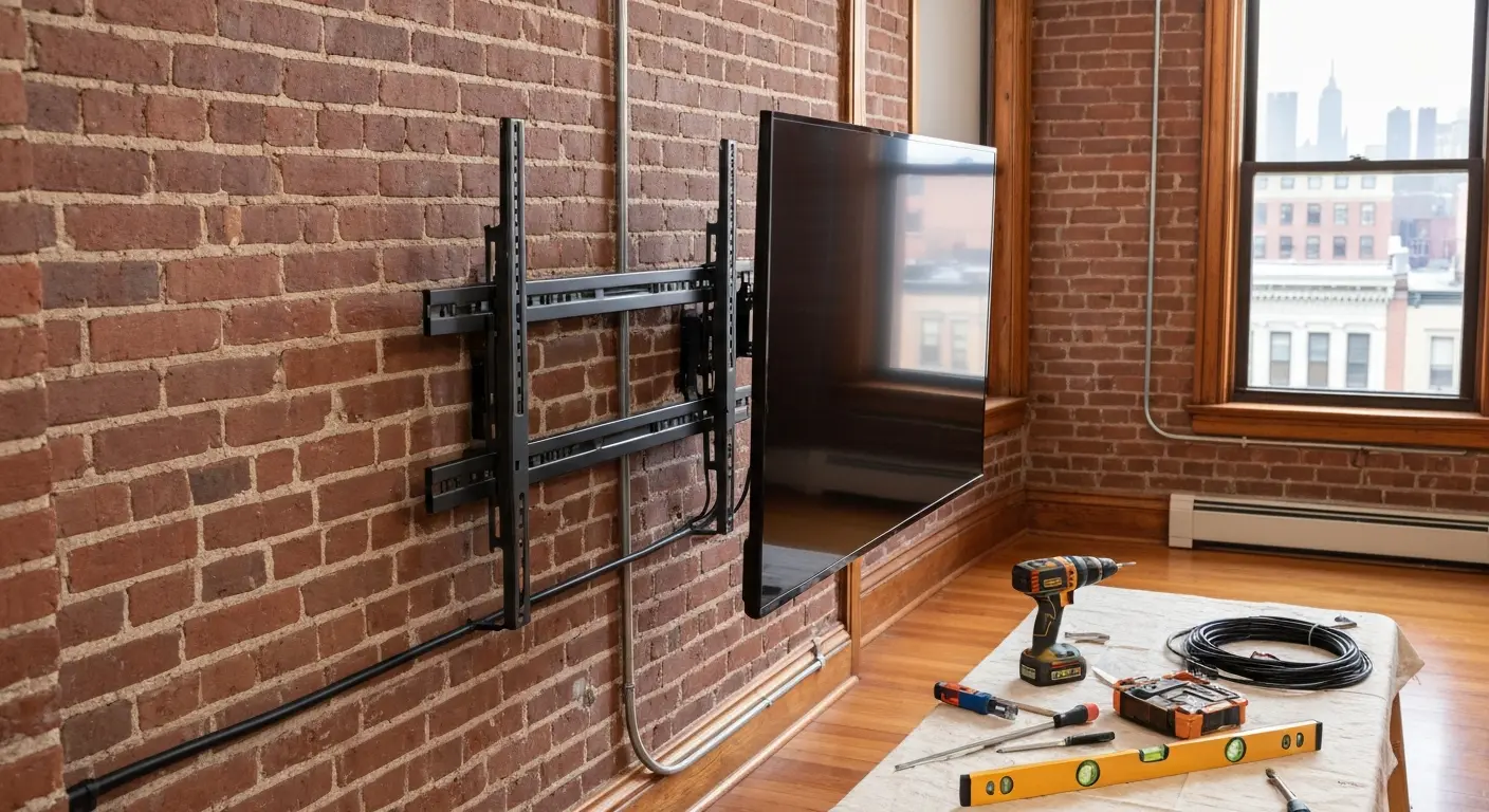 TV wall mount installation