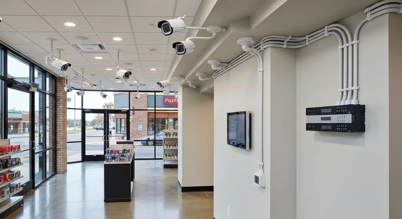 Commercial security system installation