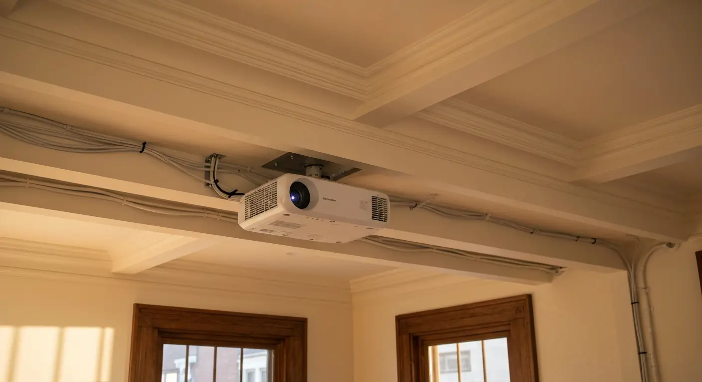 Projector installation in Boston home