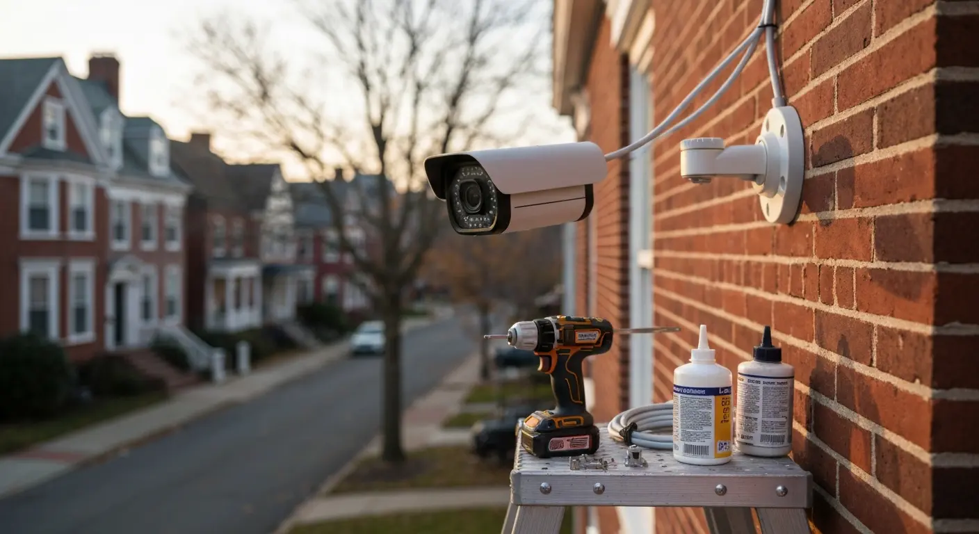 Outdoor weather-resistant camera installation