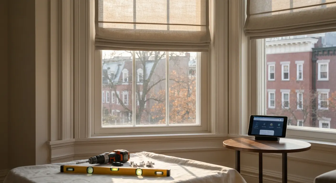Motorized shades installation
